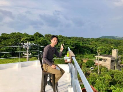釣り人、屋上がお気に入り！